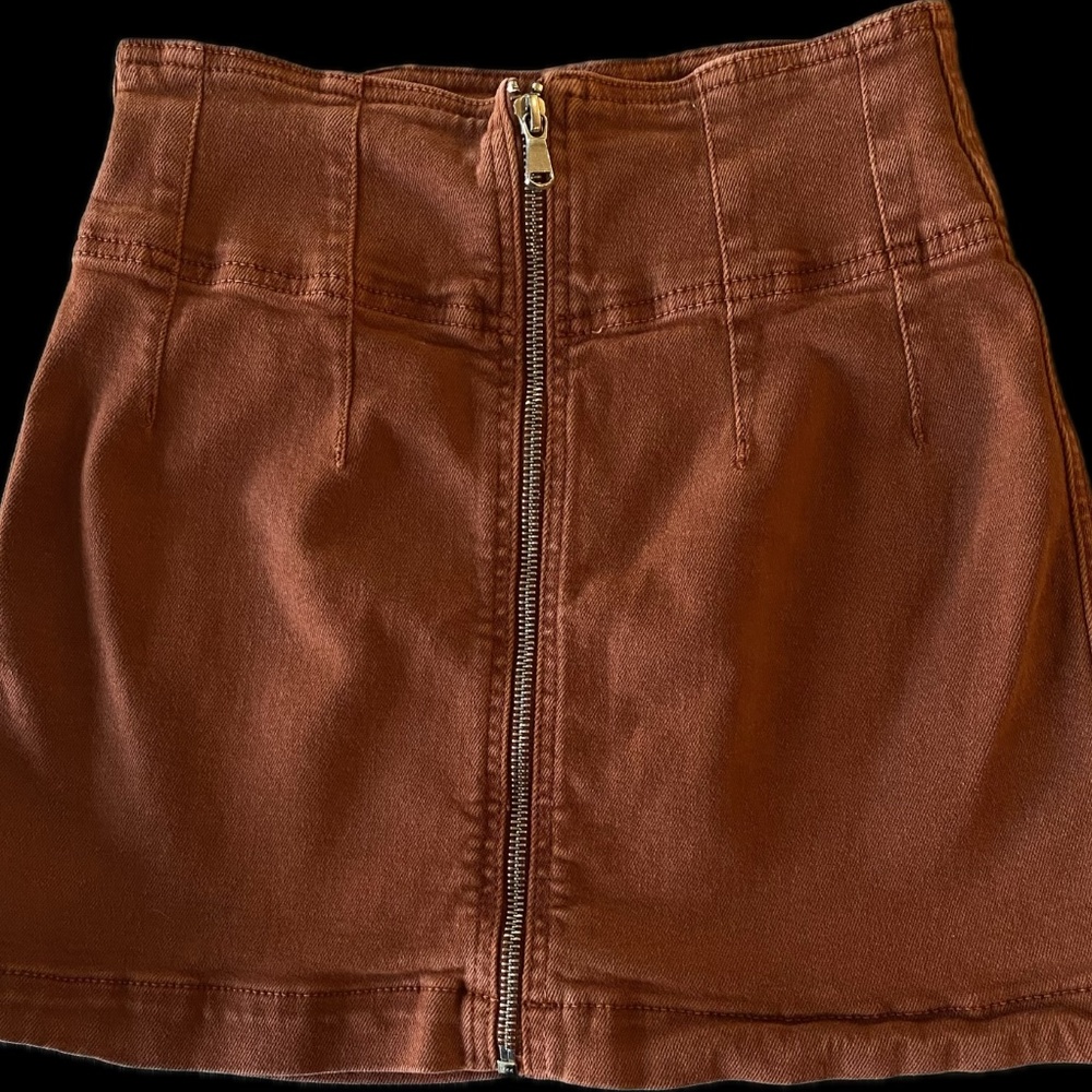 We The Free / Free People Virgo Front Zip Mini Skirt